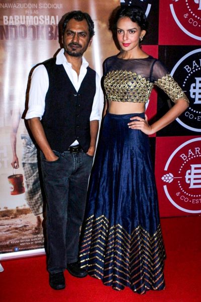 Mumbai: Actors Nawazuddin Siddiqui and Bidita Bag during the success party of their film "Babumoshai Bandookbaaz" in Mumbai on Aug 31,2017. (Photo: IANS)
