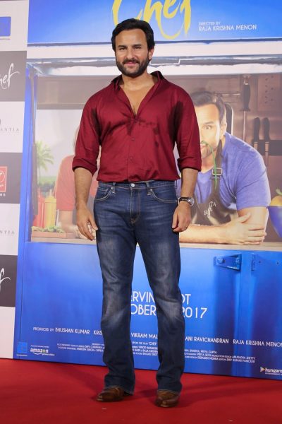 Mumbai:Actor Saif Ali Khan during the trailer launch of his upcoming film "Chef" in Mumbai on Aug 31,2017. (Photo: IANS)