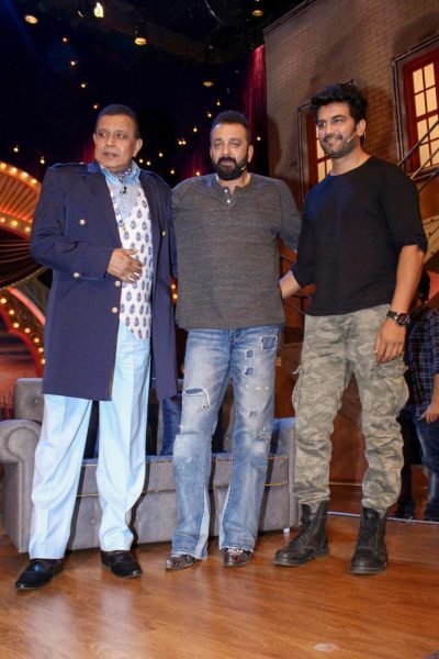 Mumbai: Actors Sanjay dutt, Sharad Kelkar with Mithun Chakrabort