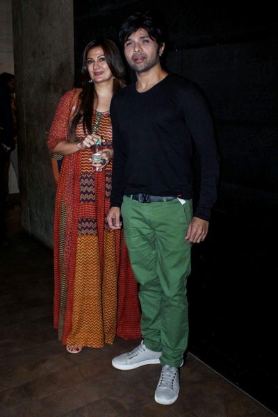 Sonia Kapoor and Himesh Reshammiya during the special screening of upcoming film "Secret Superstar" in Mumbai on Oct 18, 2017. (Photo: IANS)