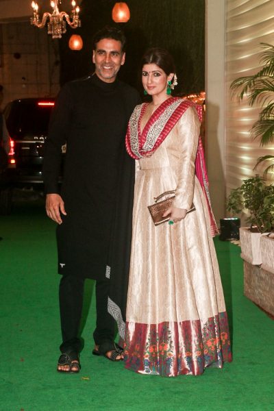 Mumbai: Actor Akshay Kumar along with his wife Twinkle Khanna attends Ekta Kapoor's Pre-Diwali celebration in Mumbai on Oct 17, 2017. (Photo: IANS)