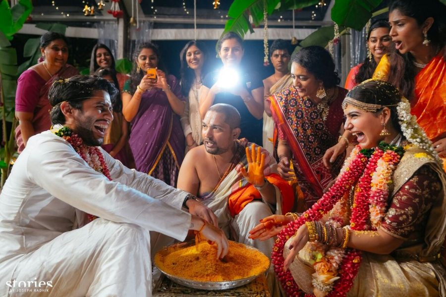 Goa: Actor Naga Chaitanya and Samantha Ruth Prabhu during their wedding ceremony in Goa on Oct 6, 2017.(Photo: IANS)