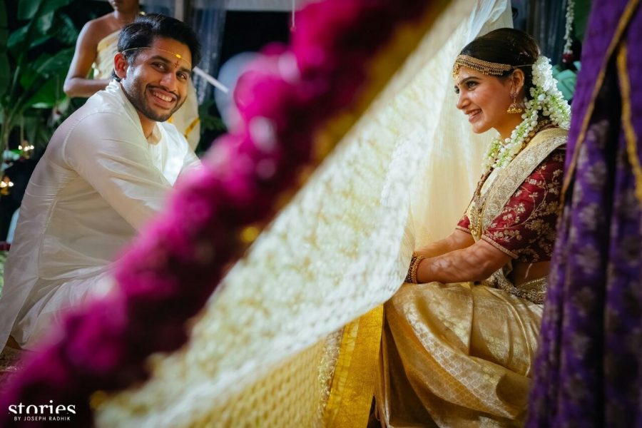 Goa: Actor Naga Chaitanya and Samantha Ruth Prabhu during their wedding ceremony in Goa on Oct 6, 2017.(Photo: IANS)