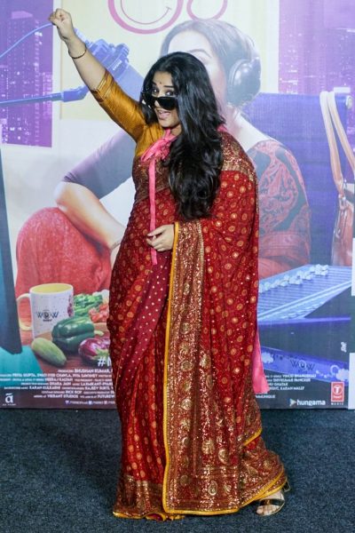 Mumbai: Actress Vidya Balan during the trailer launch of her upcoming film "Tumhari Sulu" in Mumbai on Oct 14, 2017.(Photo: IANS)