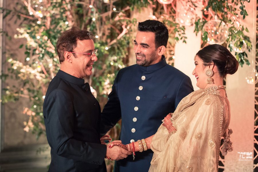 Vidhu Vinod Chopra at the wedding reception of Sagarika Ghatge and Zaheer Khan