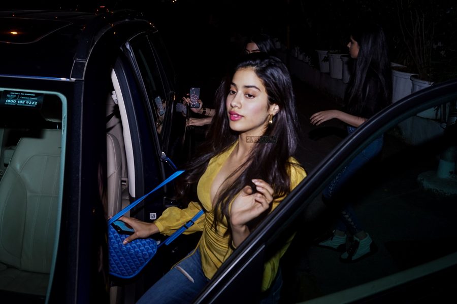 Sridevi's Daughters Jhanvi and Khushi Kapoor seen outside Olive restaurant