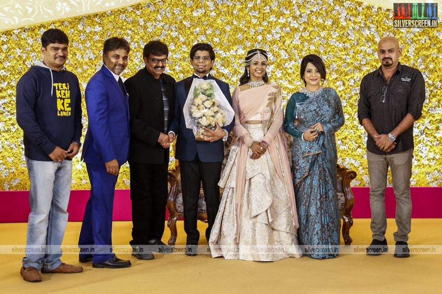 Celebrities at Kamala Theatre Owner Nagu Chidambaram's Son Surya Chidambaram and Meenu Lakshmanan Wedding Reception