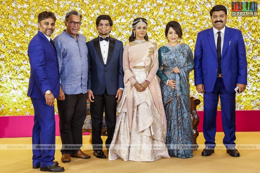 Celebrities at Kamala Theatre Owner Nagu Chidambaram's Son Surya Chidambaram and Meenu Lakshmanan Wedding Reception