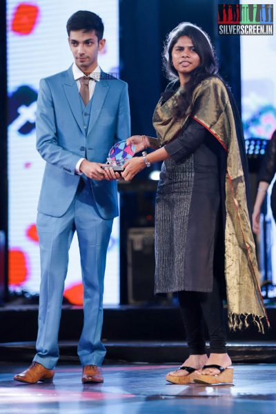 Anirudh Ravichander at the Social Media Awards & Summit 2017 held in Vijaywada.