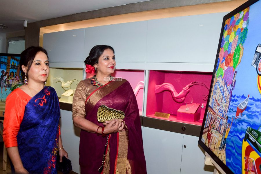 Shabana Azmi at a painting exhibition in Mumbai.