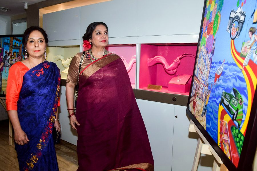 Shabana Azmi at a painting exhibition in Mumbai.