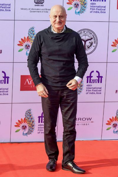 Anupam Kher on the first day of International Film Festival of India (IFFI) in Goa.