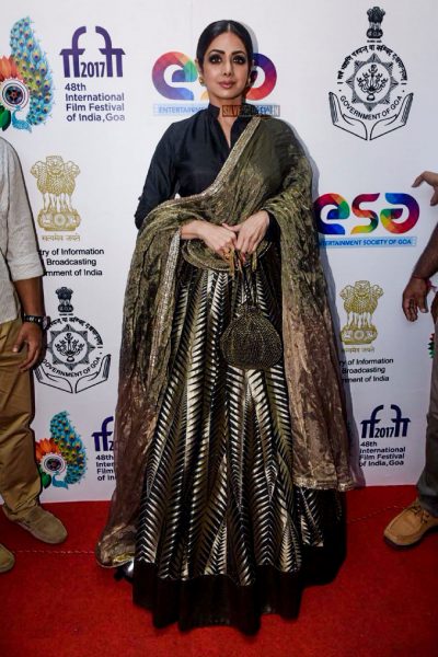 Sridevi on the first day of International Film Festival of India (IFFI) in Goa.
