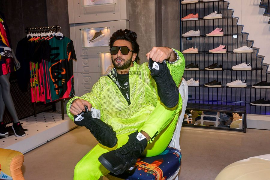 Ranveer Singh In Funky Neon Green At A Store Launch In Mumbai