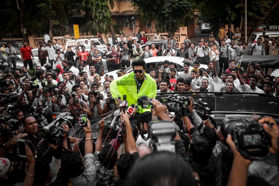 Ranveer Singh In Funky Neon Green At A Store Launch In Mumbai