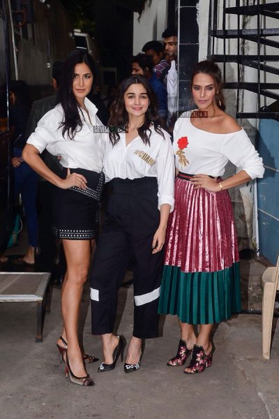 Katrina Kaif, Alia Bhatt and Neha Dhupia on the sets of Vogue BFFs.