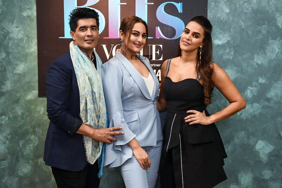 Sonakshi Sinha, Manish Malhotra and Neha Dhupia On The Sets Of Vogue BFFs