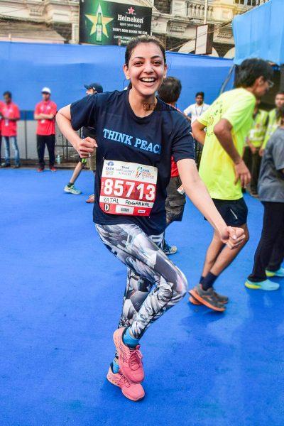 Kajal Aggarwal Take Part In Mumbai Marathon