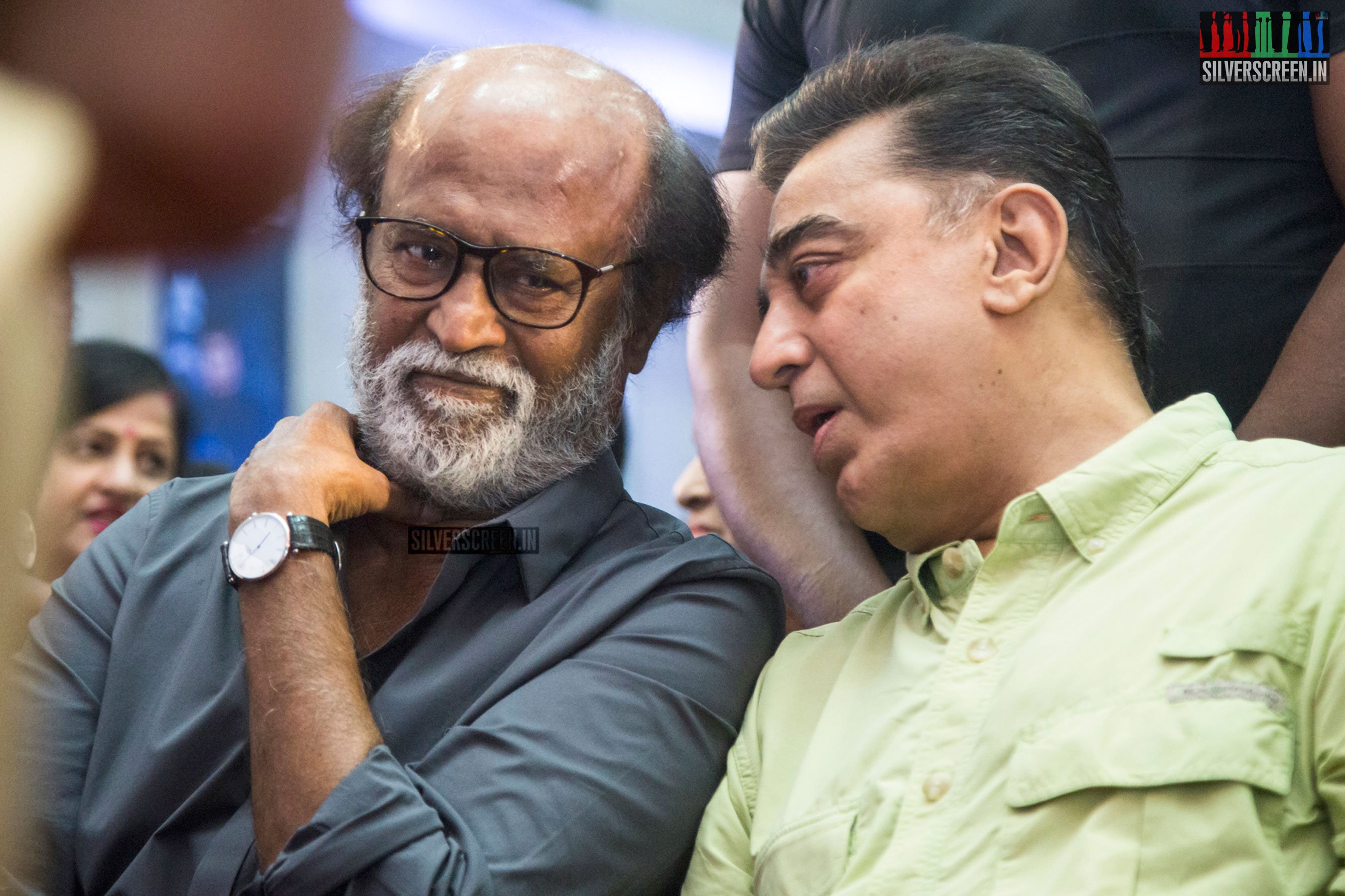 Rajinikanth and Kamal Haasan at The Kizhakku Appricavil Raju Movie Launch