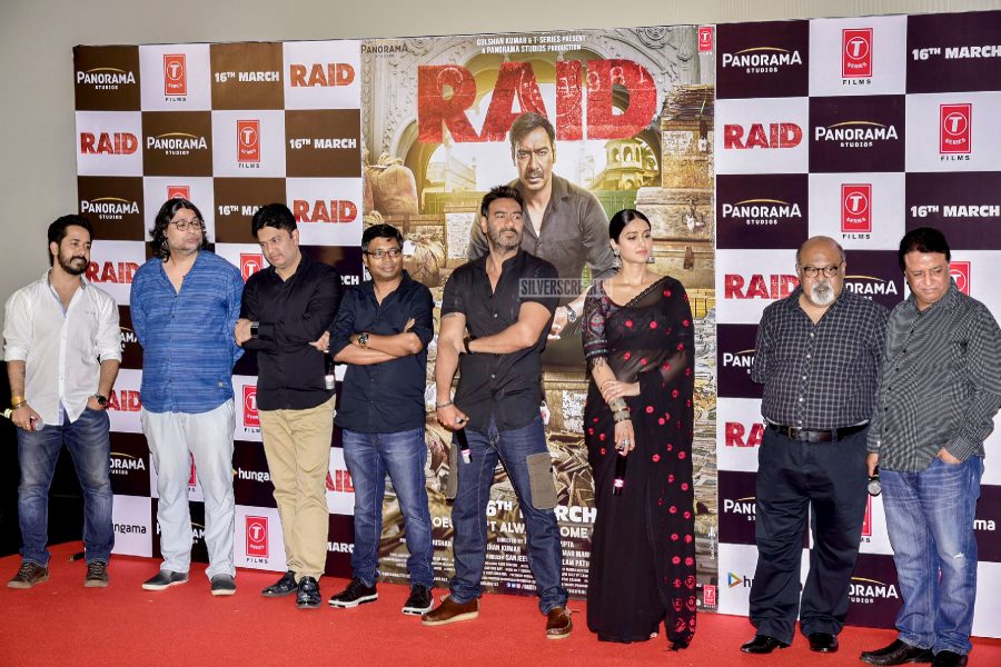 Ileana D'Cruz, Ajay Devgn At The Trailer Launch Of Raid