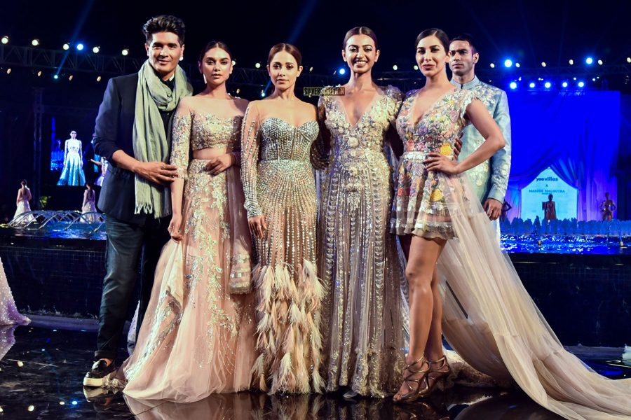 Aditi Rao Hydari, Radhika Apte and Nushrat Bharucha At Manish Malhotra's Summer Couture 2018