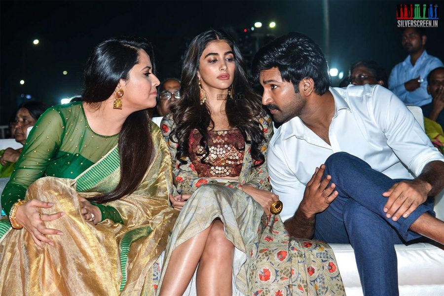 Aadhi And Pooja Hegde At The Rangasthalam Pre-Release Event