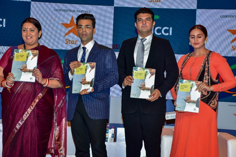 Karan Johar, Prasoon Joshi, Huma Qureshi At FICCI Frames 2018