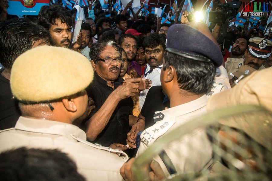 P Bharathiraja Protest Against The IPL Match In Chennai
