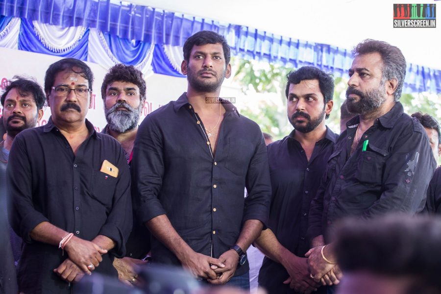 Karthi, Vishal At The Nadigar Sangam Protest