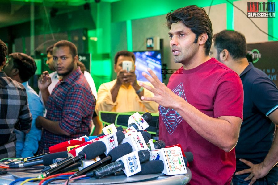 Arya At The Launch Of A VR Game In Chennai