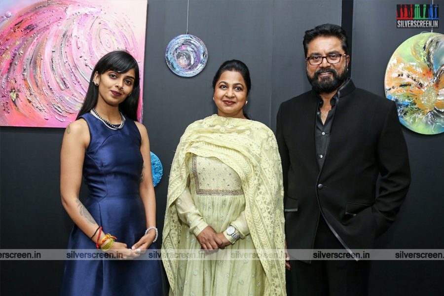 R Sarathkumar & Radhika Sarathkumar At The Inauguration Of A Painting Exhibition