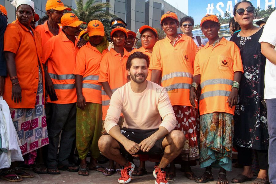 Varun Dhawan At The Beach Clean-Up Event