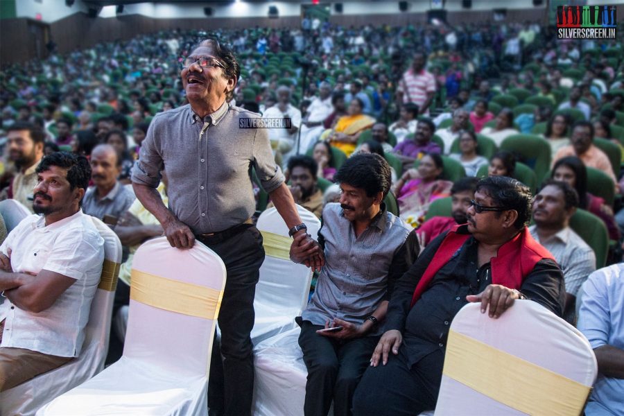 P Bharathiraja at the Peranbu Audio Launch