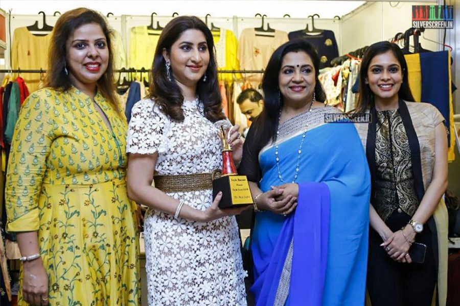 Poornima Bhagyaraj, VJ Kiki Vijay At The Launch Of A Wedding Fashion Exhibition In Chennai