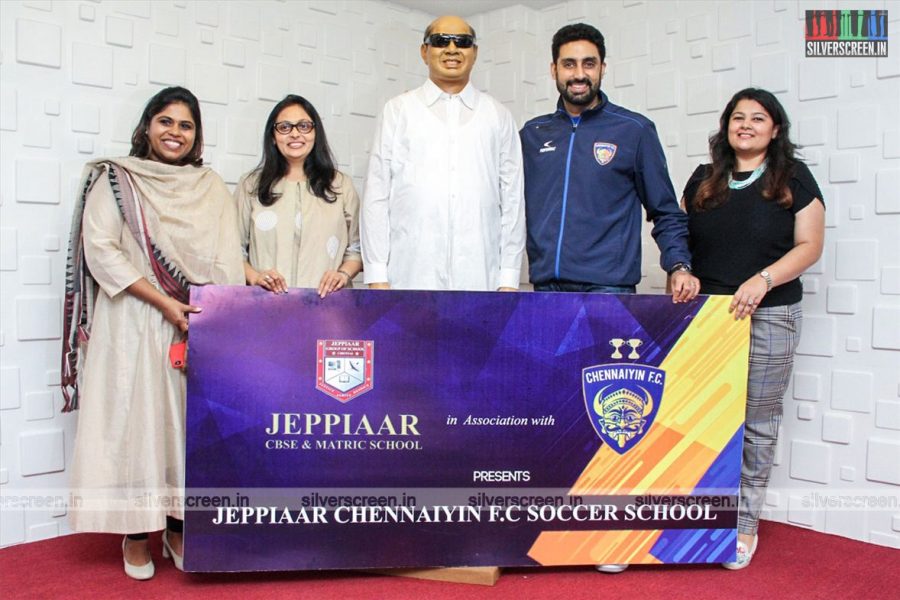 Abhishek Bachchan At The Launch Of 'Chennaiyin FC Soccer School'