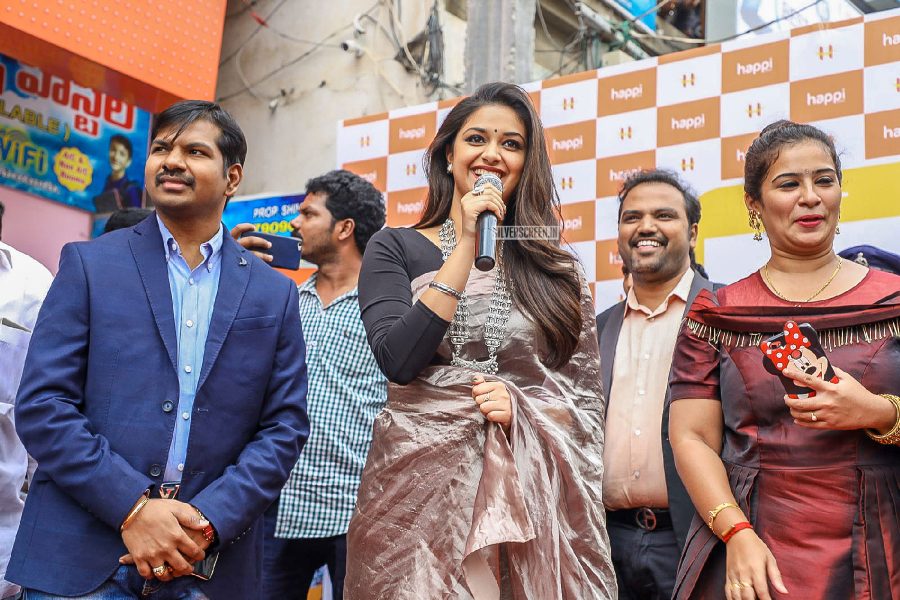 Keerthy Suresh At A Mobile Store Launch