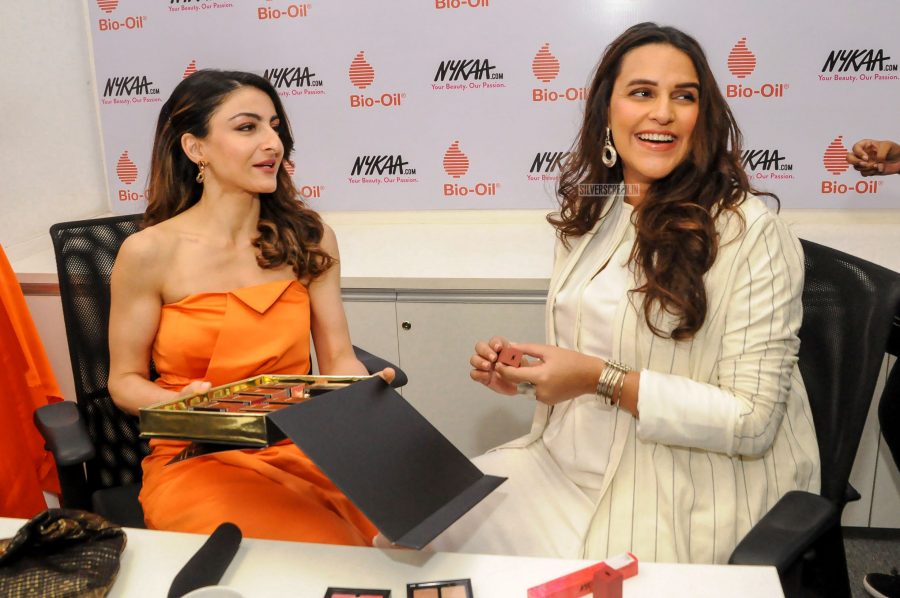 Soha Ali Khan & Neha Dhupia At A Product Launch