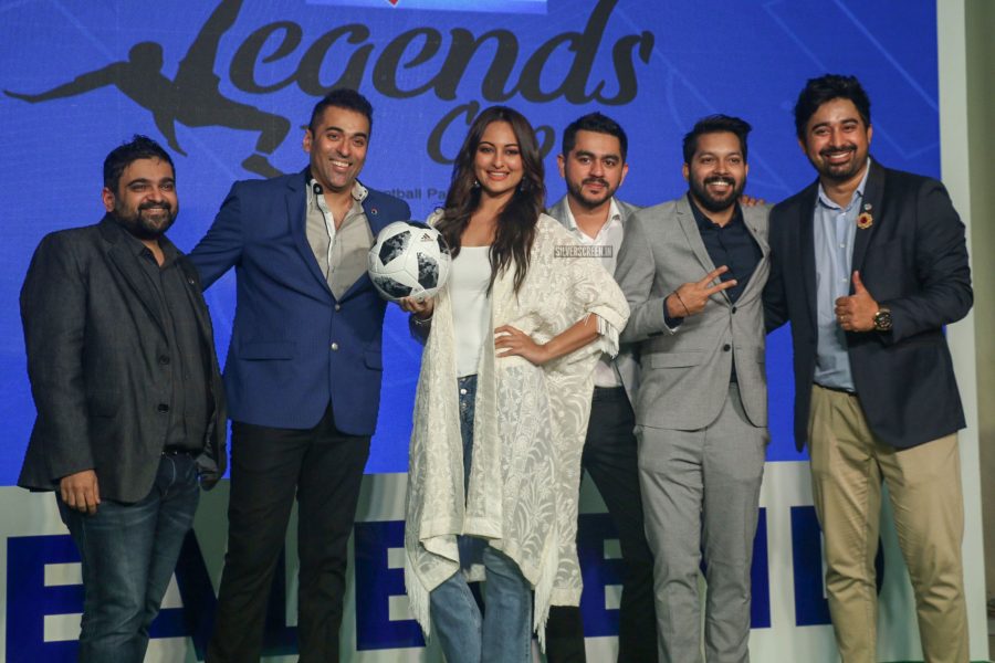 Sonakshi Sinha & Rannvijay Singh At A Soccer Event