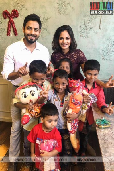 Aari, Aishwarya Dutta Celebrate Christmas At An Orphanage