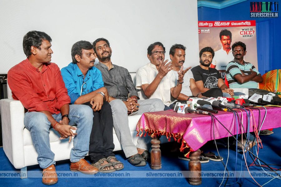 P Bharathiraja, Samuthirakani At The 'Pettikkadai' Audio Launch