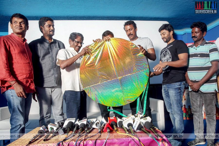 P Bharathiraja, Samuthirakani At The 'Pettikkadai' Audio Launch