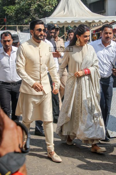 Ranveer Singh, Deepika Padukone At The Siddhivinayak Temple In Mumbai