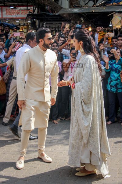 Ranveer Singh, Deepika Padukone At The Siddhivinayak Temple In Mumbai