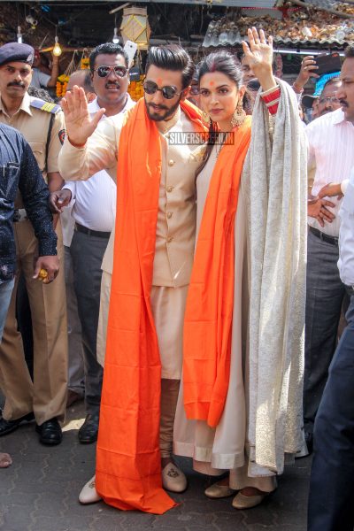 Ranveer Singh, Deepika Padukone At The Siddhivinayak Temple In Mumbai