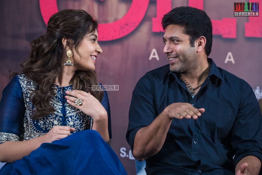 Jayama Ravi, Raashi Khanna At The 'Adanga Maru' Success Meet