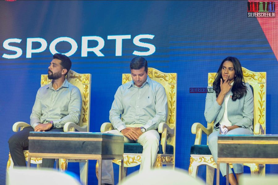 PV Sindhu And Murali Vijay At The Launch Of A Sports Education Program