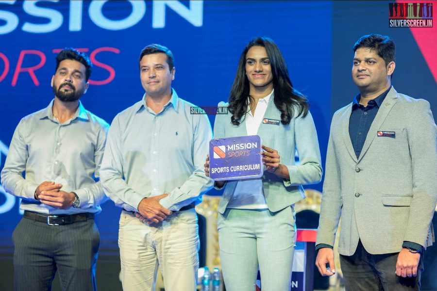 PV Sindhu And Murali Vijay At The Launch Of A Sports Education Program