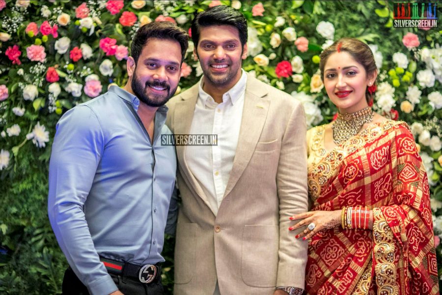 Bharath At The Arya And Sayyeshaa Wedding Reception