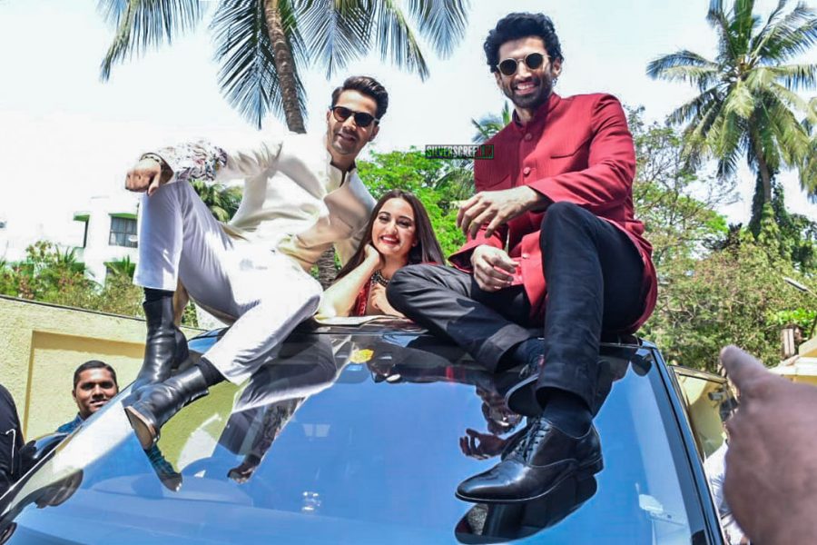 Varun Dhawan, Sonakshi Sinha, Aditya Roy Kapur At The 'Kalank' Teaser Launch