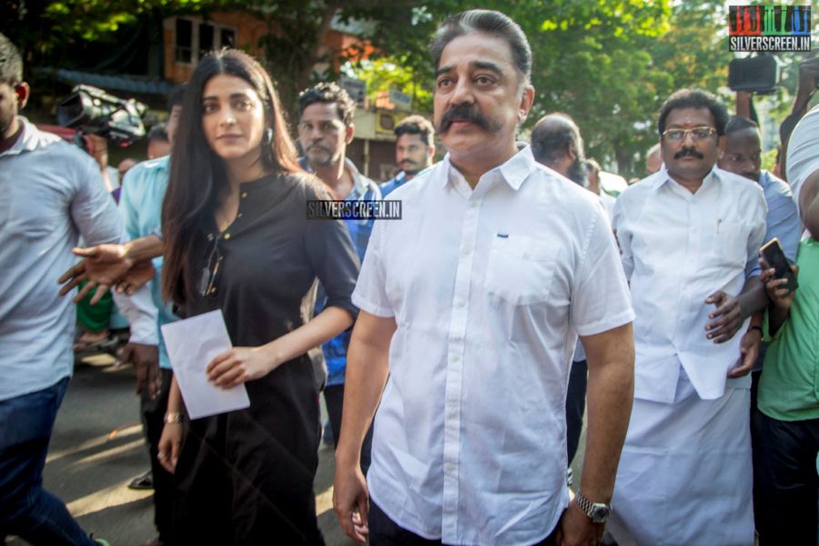 Kamal Haasan, Shruti Haasan Vote In Lok Sabha Elections 2019